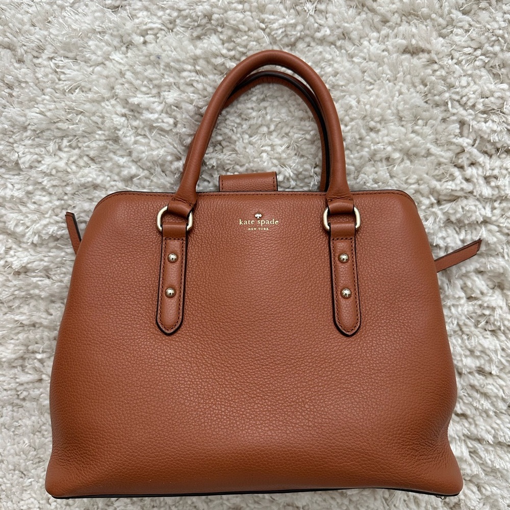 Kate Spade Cognac Leather Larchmont Avenue Evangeline Purse